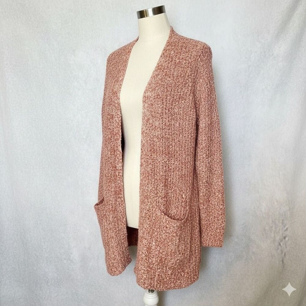 BB Dakota Steve Madden Open Pocket Cardigan Womens Size Small Rust Cable Knit